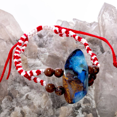 Ironstone Aurora Handmade Solid Boulder Opal Bracelet