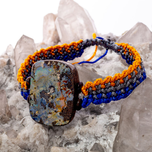 Starlit Path Handmade Solid Boulder Opal Bracelet