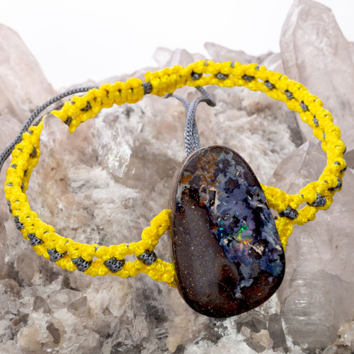 Forest Mirage Handmade Solid Boulder Opal Bracelet