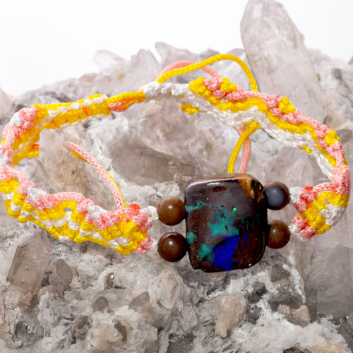 Dreamtime Echo Handmade Solid Boulder Opal Bracelet