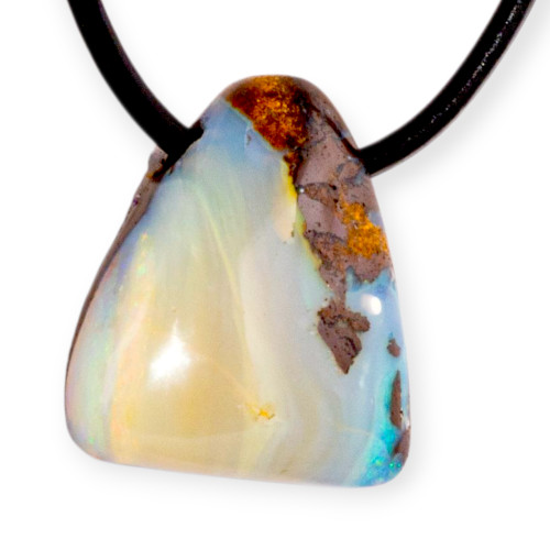Ironstone Core Boulder Opal Slide Pendant