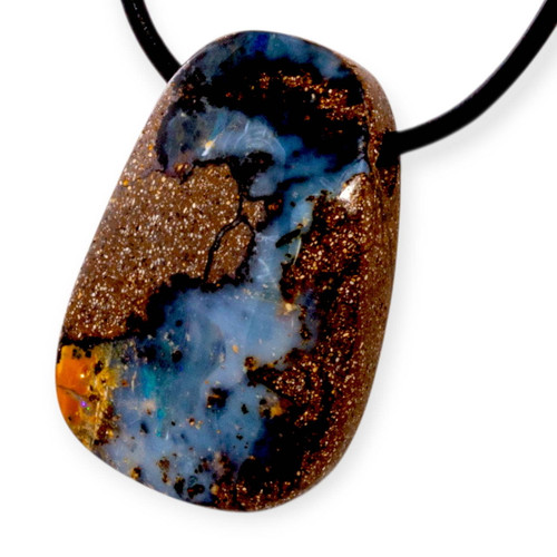Galactic Flow Boulder Opal Slide Pendant