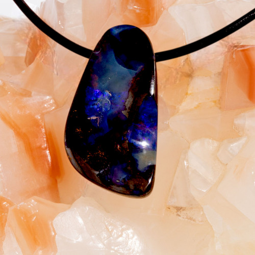 Ancient Core Boulder Opal Slide Pendant