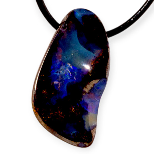 Ancient Core Boulder Opal Slide Pendant