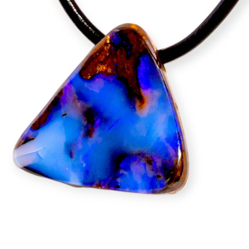 Rhythmic Vein Boulder Opal Slide Pendant