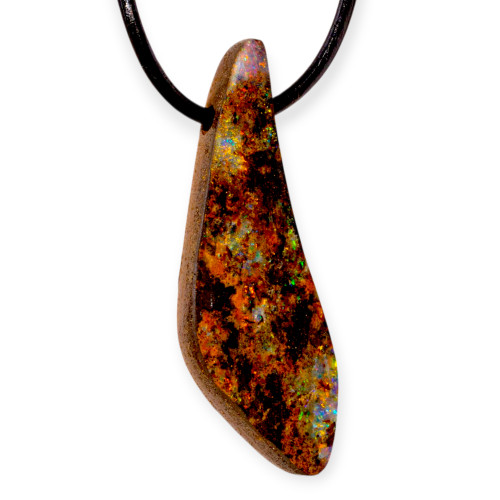 Abyssal Flow Boulder Opal Slide Pendant