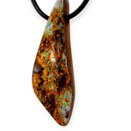 Abyssal Flow Boulder Opal Slide Pendant