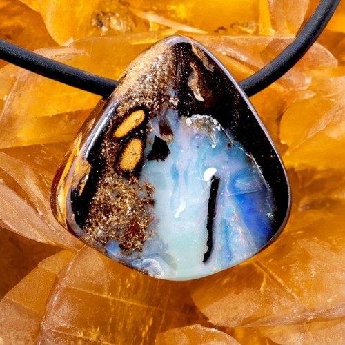 Primal Fissure Boulder Opal Slide Pendant