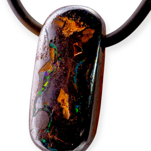 Celestial Tide Boulder Opal Slide Pendant