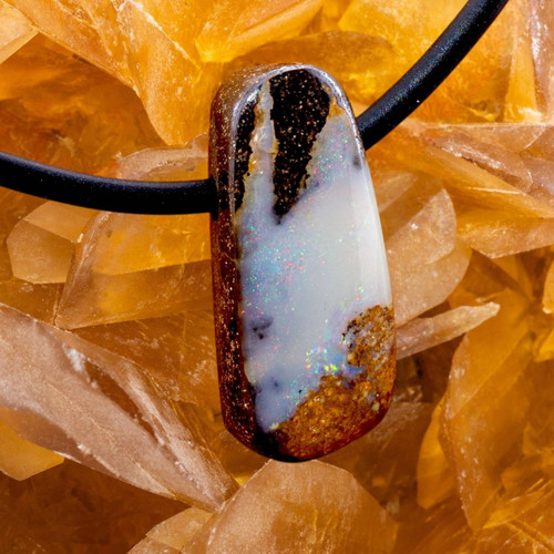 Outback Nebula Boulder Opal Slide Pendant