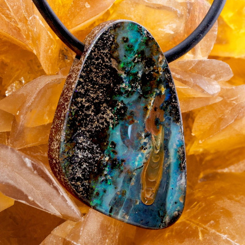 Rift Valley Boulder Opal Slide Pendant