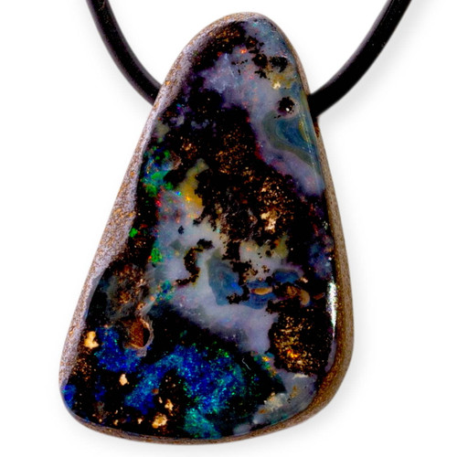 Phantom Current Boulder Opal Slide Pendant