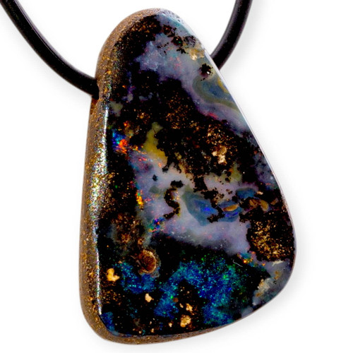 Phantom Current Boulder Opal Slide Pendant