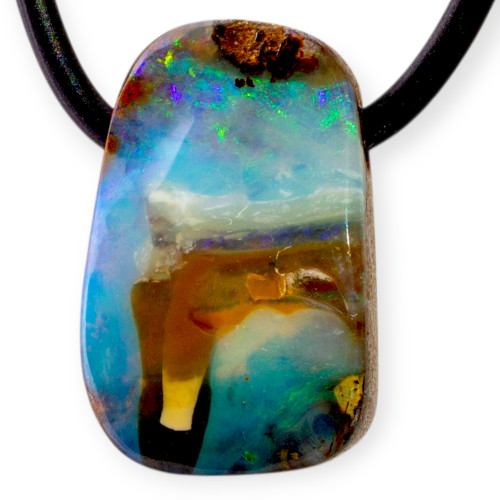 Solar Wind Boulder Opal Slide Pendant