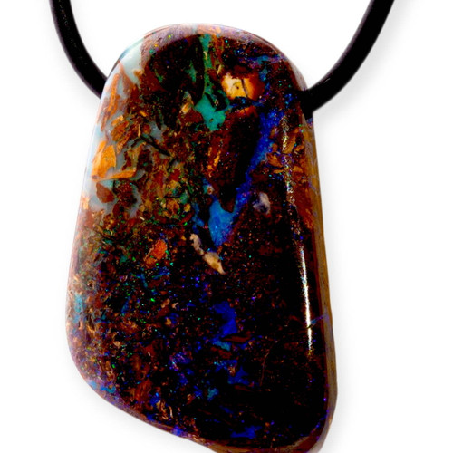 Outback Storm Boulder Opal Slide Pendant