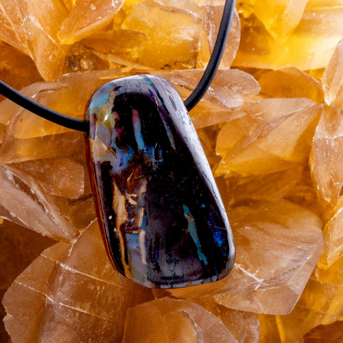 Celestial Rift Boulder Opal Slide Pendant