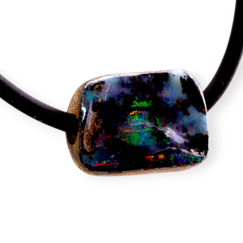 Void Glimmer Boulder Opal Slide Pendant