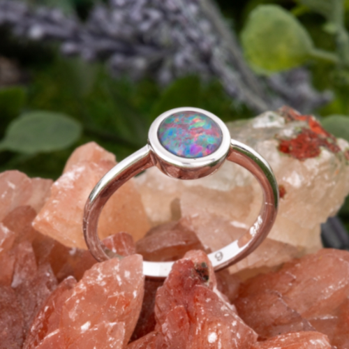 * 1 CELESTIAL RAINSONG STERLING SILVER OPAL RING