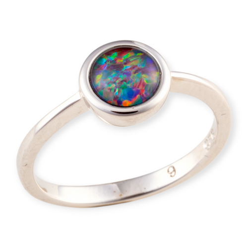 * 1 CELESTIAL RAINSONG STERLING SILVER OPAL RING