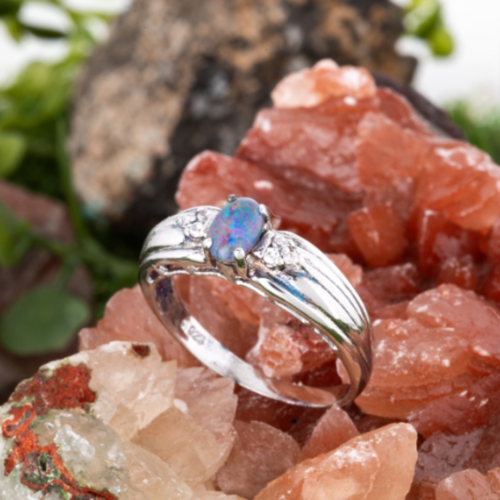 * 1 MYTHIC STARBLOOM STERLING SILVER OPAL RING