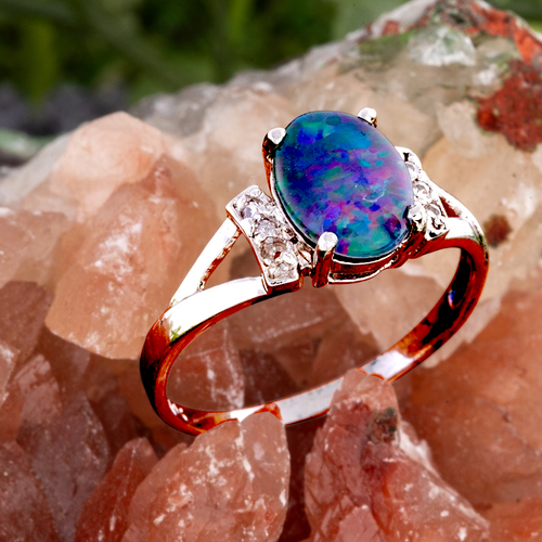 * 1 FAELIGHT RAINSONG STERLING SILVER OPAL RING
