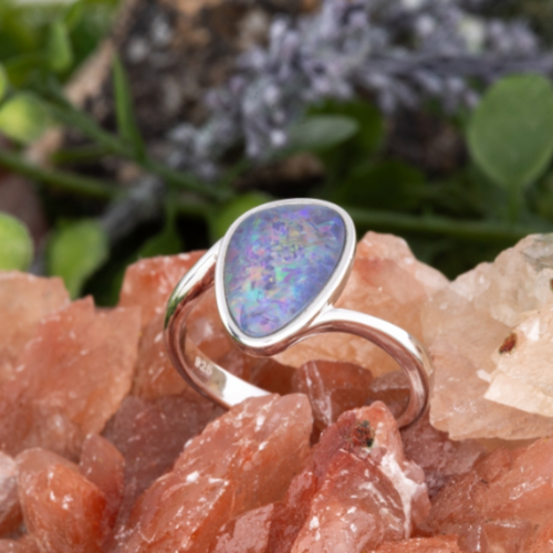 * 1 LUMINA FAERIE HALO STERLING SILVER OPAL RING