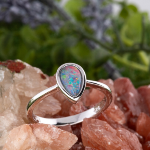 * 1 RAINFIRE ENCHANTMENT STERLING SILVER OPAL RING