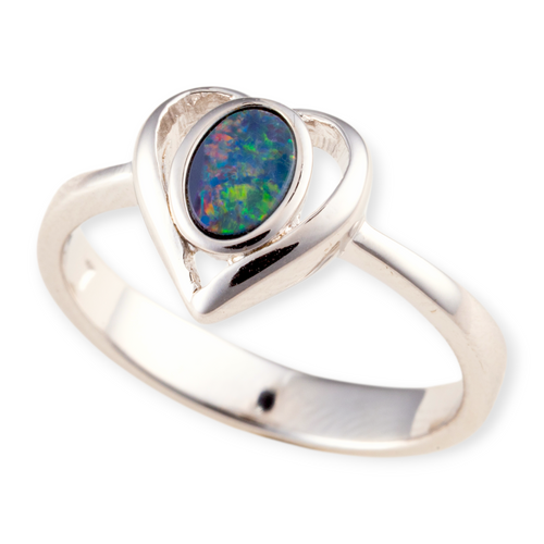 * 1 STARWOVEN PRISM DREAM STERLING SILVER OPAL RING