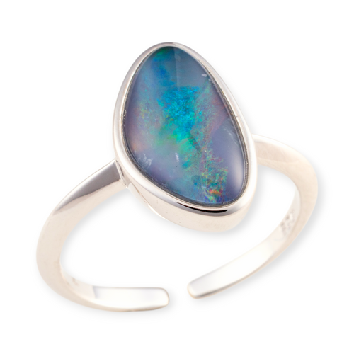 * 1 CELESTIAL COLORSONG STERLING SILVER OPAL RING