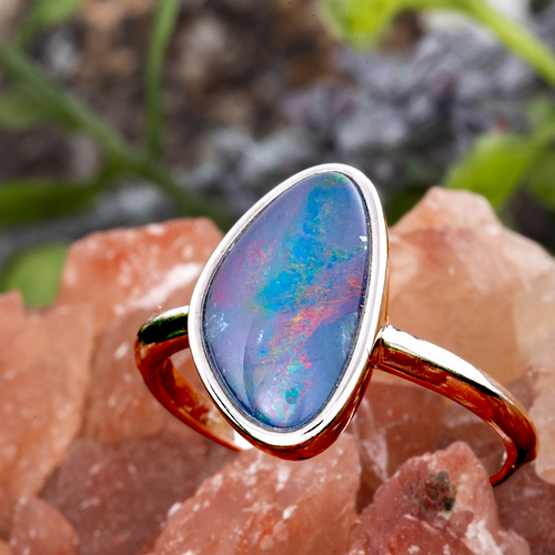 * 1 CELESTIAL COLORSONG STERLING SILVER OPAL RING