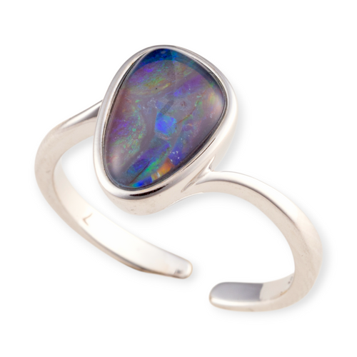 * 1 ENCHANTED PRISM EVERLIGHT STERLING SILVER OPAL RING
