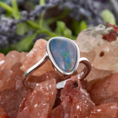 * 1 ENCHANTED PRISM EVERLIGHT STERLING SILVER OPAL RING