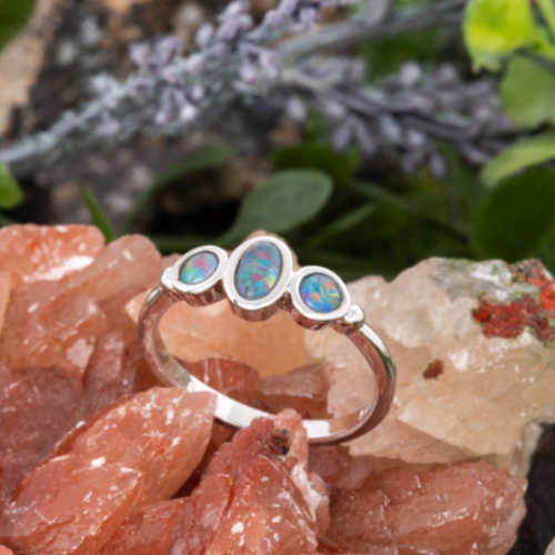 * 1 CELESTIAL EVERWAVE STERLING SILVER OPAL RING