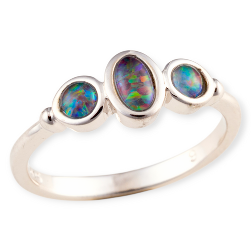 * 1 CELESTIAL EVERWAVE STERLING SILVER OPAL RING