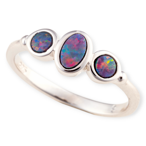 * 1 SPELLBOUND COLORFORGE STERLING SILVER OPAL RING