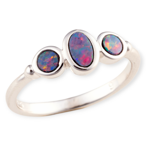 * 1 SPELLBOUND COLORFORGE STERLING SILVER OPAL RING