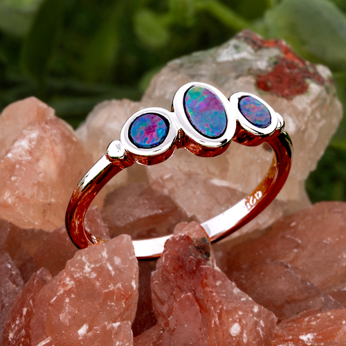 * 1 SPELLBOUND COLORFORGE STERLING SILVER OPAL RING