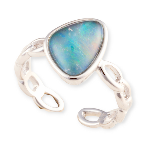 * 1 STARLIGHT RAINVEIL STERLING SILVER OPAL RING