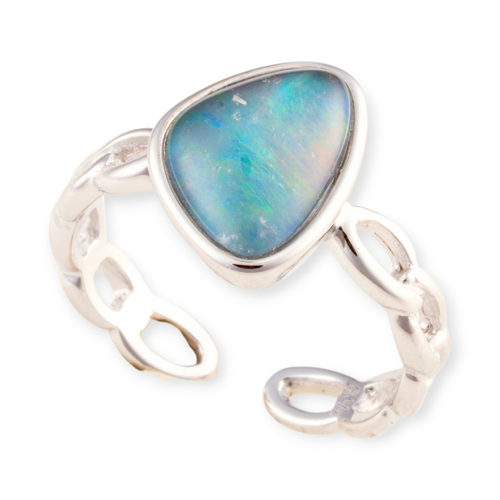 * 1 STARLIGHT RAINVEIL STERLING SILVER OPAL RING