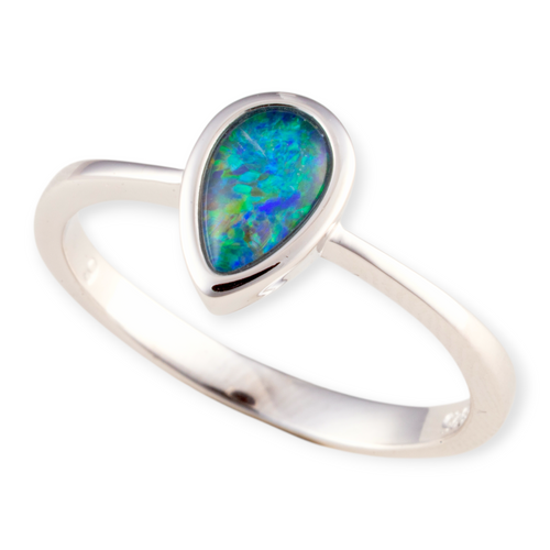 * 1 ETHEREAL RAINBLOOM STERLING SILVER OPAL RING