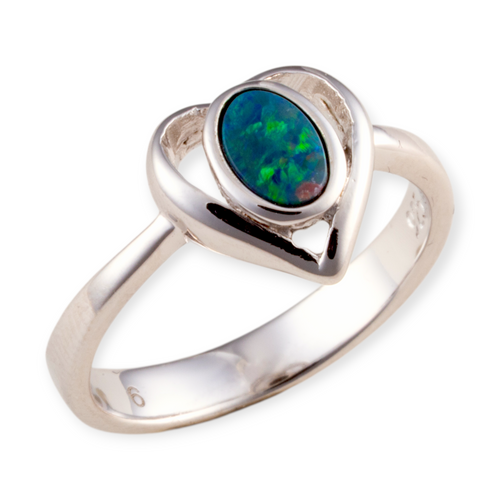 * 1 ENCHANTED COLORWELL STERLING SILVER OPAL RING