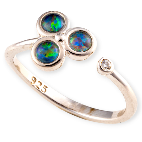 * 1 STARBOUND RAINLIGHT STERLING SILVER OPAL RING