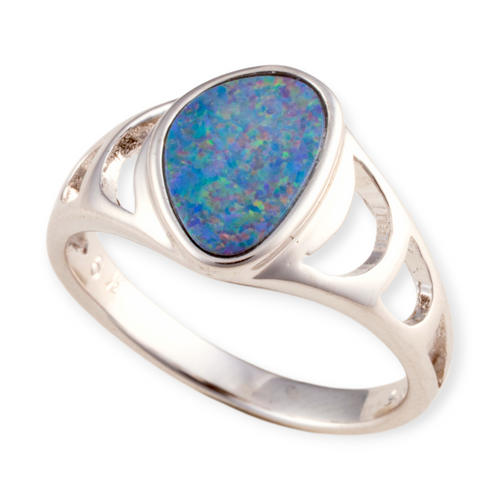 * 1 MYTHIC RAINSONG STERLING SILVER OPAL RING