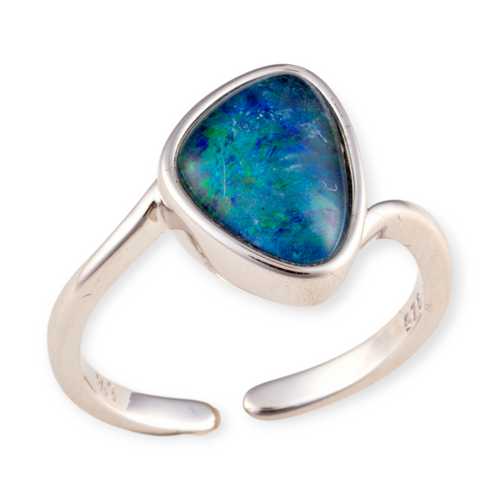 * 1 CELESTIAL PRISMFLAME STERLING SILVER OPAL RING