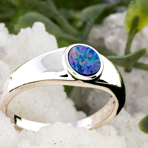 * 1 STARFORGED RAINLIGHT STERLING SILVER OPAL RING