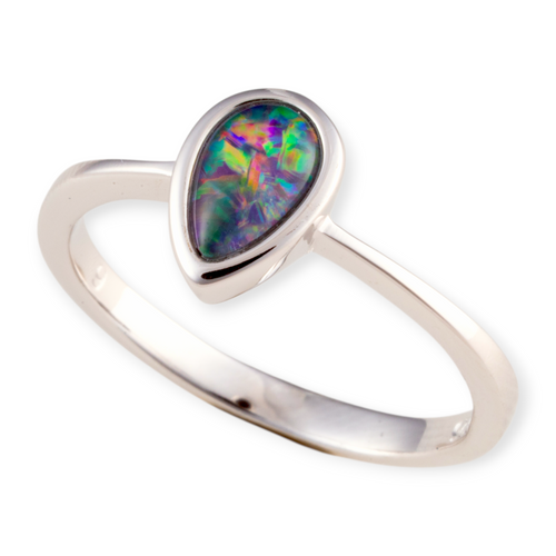 * 1 CELESTIAL MYTHWAVE STERLING SILVER OPAL RING