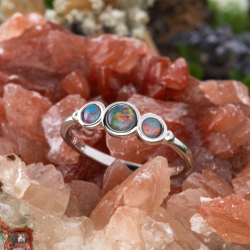 * 1 MYTHIC STARLIGHT STERLING SILVER OPAL RING