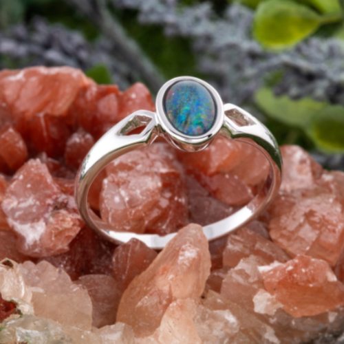 ETHEREAL SKYWEAVE STERLING SILVER OPAL RING