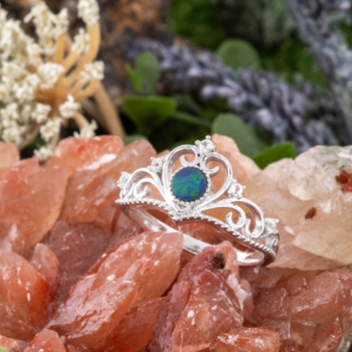 * 1 CELESTIAL DREAMWEAVER STERLING SILVER OPAL RING