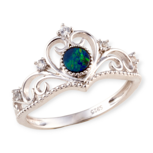* 1 CELESTIAL DREAMWEAVER STERLING SILVER OPAL RING